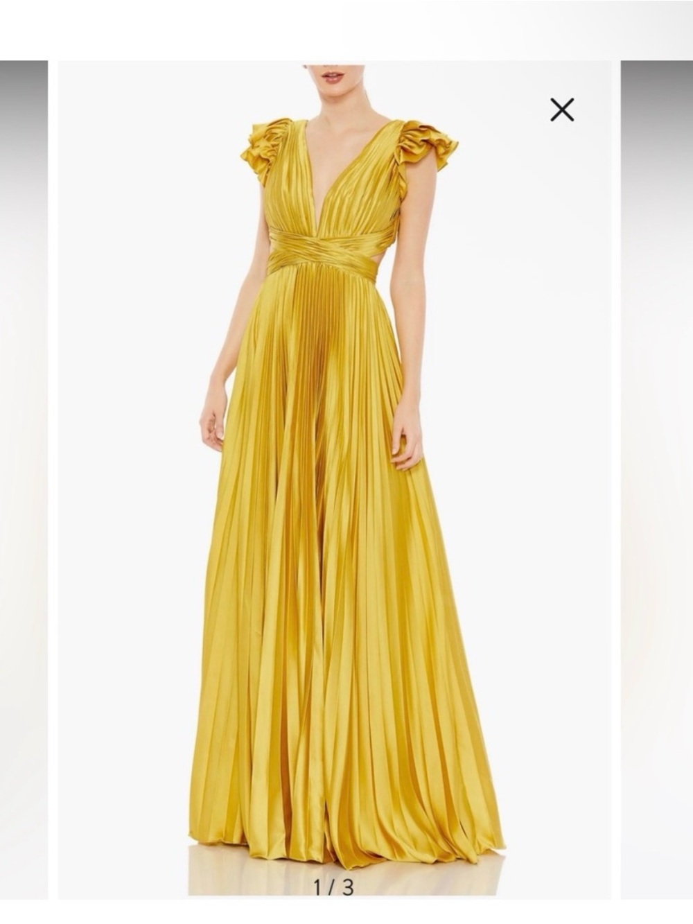 NWT Mac Duggal chartreuse gown